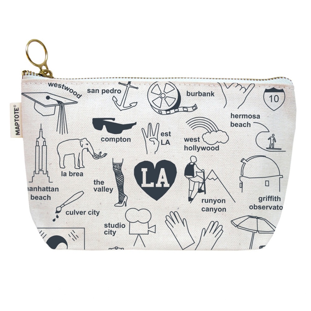 Maptote California Zipped Pouches White